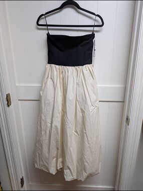 Sincerely Jules Black and Cream Strapless Dress